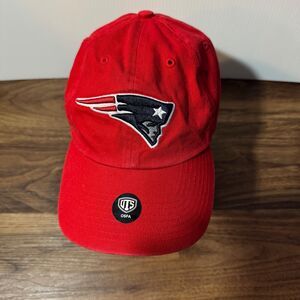 NWT New England Patriots Hat OTS Brand Red Clean Up Adjustable Strap Cap OSFA
